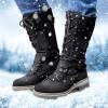 ZBYY Cowboy Mid Calf Boots for Women Chunky Low Heels Western Combat Boots Winter Low Heel Round Toe Slip On Knight Riding Boots view 2
