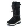 ZBYY Cowboy Mid Calf Boots for Women Chunky Low Heels Western Combat Boots Winter Low Heel Round Toe Slip On Knight Riding Boots view 3