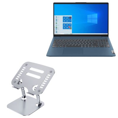 BoxWave Stand and Mount Compatible with Lenovo IdeaPad 5i (15 in - 82FG) - Executive VersaView Laptop Stand, Ergonomic Adjustable Viewing Angle Metallic Riser - Metallic Silver