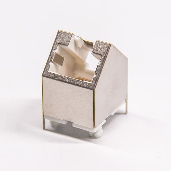 GXMRHWY 30PCS RJ45 Jack 45 Degree Modualr Connector Through Hole Gray Plastic Shielded Single Port