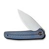 WE KNIFE WE20052C-1 Blue Satin Polished Patterned Titanium Presentation Handle with Black Titanium Lock Side Handle