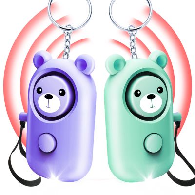 Personal Alarm for Women Kids and Elders Safe Sound, 130dB Siren Emergency Self-Defense Security Alarm Keychain Loudly with LED Light (Emerald+Violet)