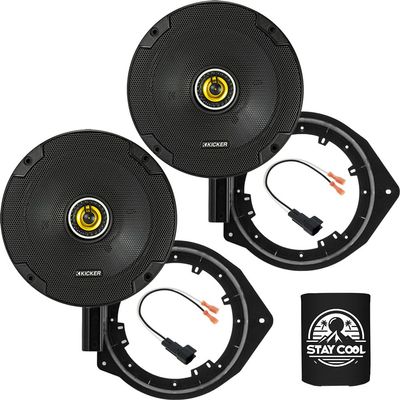 KICKER Speakers 6.5 inch for Chevrolet Blazer 2019-2020 Upgrade Kit - Pair of CS Series with Adapters and Harness, Coaxial 6 1/2 Car Audio Rear Door Speaker for Chevy CSC65, 46CSC654
