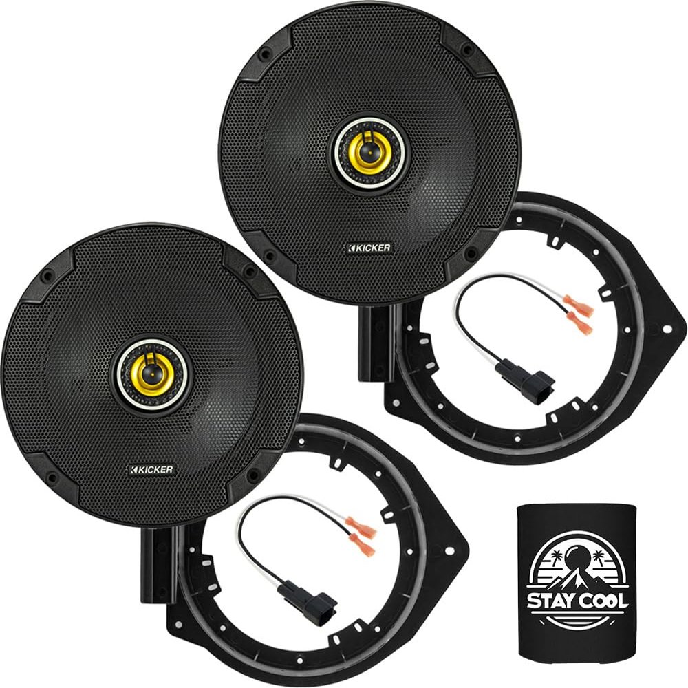 KICKER Speakers 6.5 inch for Chevrolet Blazer 2019-2020 Upgrade Kit - Pair of CS Series with Adapters and Harness, Coaxial 6 1/2 Car Audio Rear Door Speaker for Chevy CSC65, 46CSC654
