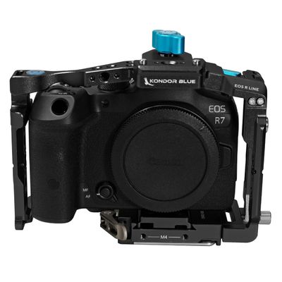 Kondor Blue Compatible with Canon R7, Arca Cage Without Handle, Raven Black