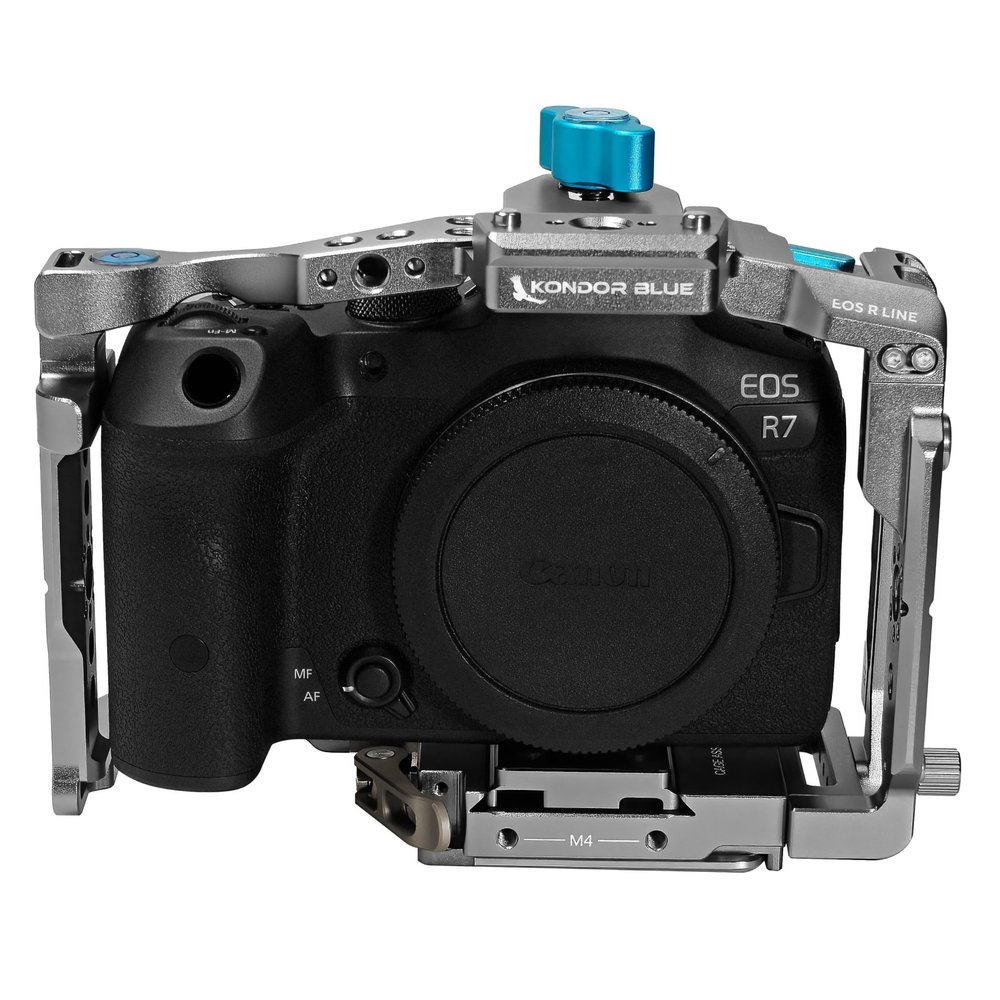 Kondor Blue Compatible with Canon R7, Arca Cage Without Handle, Space Gray