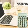 Ouleevii Wireless Number Keypad 18 Keys, 2.4G Portable Cute Numeric Keyboard with USB Receiver for Laptop, Notebook,PC,Computer (Green) view 2