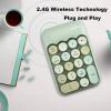 Ouleevii Wireless Number Keypad 18 Keys, 2.4G Portable Cute Numeric Keyboard with USB Receiver for Laptop, Notebook,PC,Computer (Green) view 3