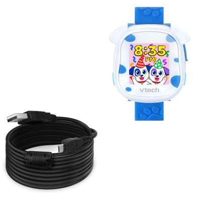 BoxWave Cable Compatible with VTech My First Kidi Smartwatch - DirectSync (15 ft) Cable, Extra Long Charge and Sync Cable - Black