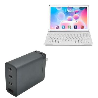 BoxWave Charger Compatible with Gowin Android 10.0 Tablet G10 (10.1 in) - PD GaNCharge Wall Charger (100W), 100W Tiny PD GAN Type-C and Type-A Wall Charger - Jet Black