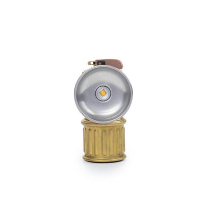 Barebones Miners Lantern Vintage-Inspired Rechargeable LED Lantern with Dimmable Light, Magnetic Base, Weatherproof Design, and Brass Finish Portable Camping and Indoor Decor Light