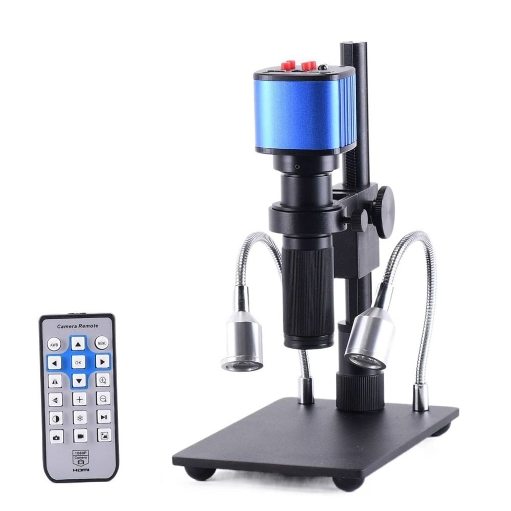 RADHAX Microscope Kit 1080p 16MP HDMI USB Industrial Electronic Digital Microscope Camera MINI Stand 150x Lens Microscope Lens Adapters (Color : Blue)