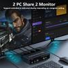Dual Monitor KVM Switch HDMI 2 Port, 4K@60Hz KVM Switch 2 Monitors 2 Computers with Audio Microphone Output and 3 USB Ports, PC Dual Monitor Keyboard Mouse Switcher view 3