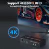 Dual Monitor KVM Switch HDMI 2 Port, 4K@60Hz KVM Switch 2 Monitors 2 Computers with Audio Microphone Output and 3 USB Ports, PC Dual Monitor Keyboard Mouse Switcher view 4