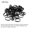 PATIKIL Silicone Rubber Bands Cable Ties 100pcs Non-slip 1 7/8" Flat Black for Cord Wrapping, Bag Wraps, Art view 3
