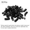 PATIKIL Silicone Rubber Bands Cable Ties 50pcs Non-slip 1 1/4" Flat 5/16" Width Black for Cord Wrapping, Bag Wraps, Art view 3