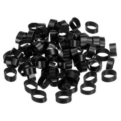 PATIKIL Silicone Rubber Bands Cable Ties 100pcs Non-slip 1/2" Flat Black for Cord Wrapping, Bag Wraps, Art