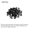 PATIKIL Silicone Rubber Bands Cable Ties 100pcs Non-slip 1/2" Flat Black for Cord Wrapping, Bag Wraps, Art view 3