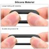 PATIKIL Silicone Rubber Bands Cable Ties 100pcs Non-slip 1/2" Flat Black for Cord Wrapping, Bag Wraps, Art view 4