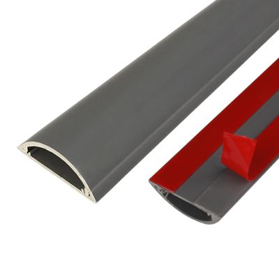 PVC Wood Grain Cable Concealer Hider, Half Round Floor Wire Organizer Paintable Cable Trunking Self-Adhesive Backing for Under Desk/Corner (Color : F, Size : No.5)