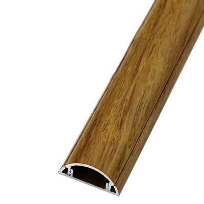 HAIXHX Aluminum Alloy Cable Cover, Waterproof Half Round Cord Cover Protector Self Adhesive TV Wire Hider for Office/Home/Workshop (Color : Yellow Wood Grain, Size : No.5)