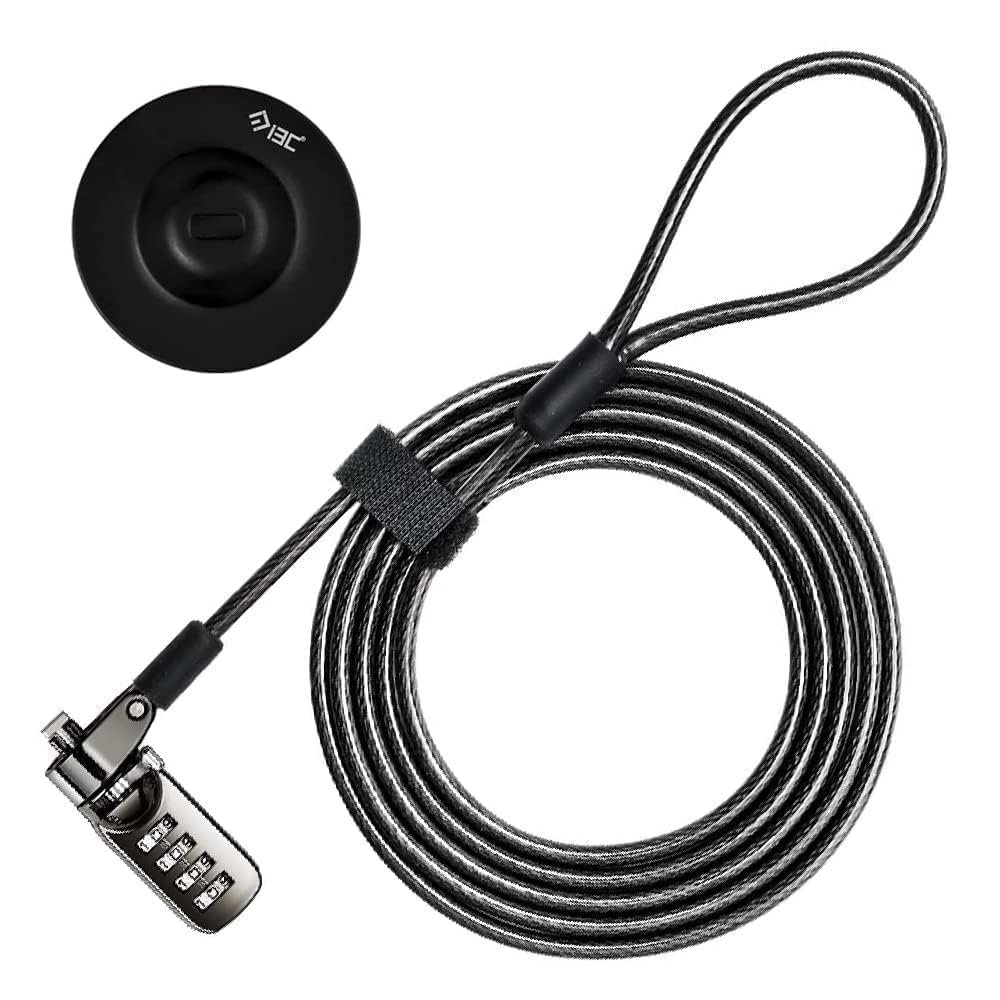 I3C Laptop Cable Lock 4 Digital Combination Lock Security Computer Cable Lock Anti Theft Combination Lock Compatible for Tablet Laptop (1 Pack)