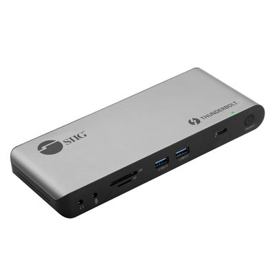 SIIG Thunderbolt 4 Docking Station - Quad 4K / Single 8K, 60W PD, 3X TB4 40Gbps (USB-C), 2X USB-A 5G, Gigabit Ethernet, Support Mac M1/M2/M3 Pro/Max & Windows (Intel/AMD/Snapdragon) (JU-DK0U11-S1)