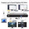 SIIG Thunderbolt 4 Docking Station - Quad 4K / Single 8K, 60W PD, 3X TB4 40Gbps (USB-C), 2X USB-A 5G, Gigabit Ethernet, Support Mac M1/M2/M3 Pro/Max & Windows (Intel/AMD/Snapdragon) (JU-DK0U11-S1) view 4