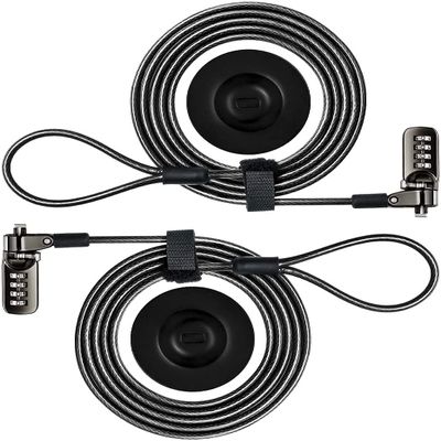 I3C Laptop Cable Lock 4 Digital Combination Lock Security Computer Cable Lock Anti Theft Combination Lock Compatible for Tablet Laptop (2 Packs)