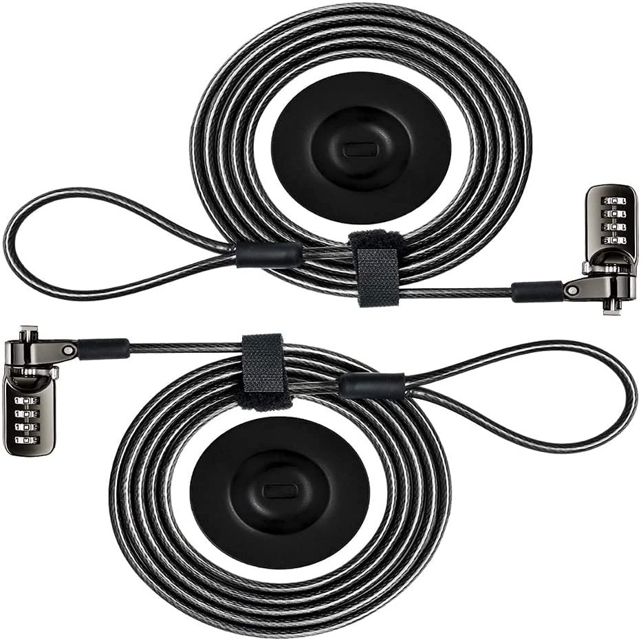 I3C Laptop Cable Lock 4 Digital Combination Lock Security Computer Cable Lock Anti Theft Combination Lock Compatible for Tablet Laptop (2 Packs)