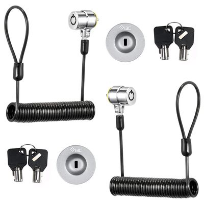 I3C Laptop Cable Lock Retractable Hardware Security Cable Lock with Anchor Plate Compatible with Laptop, Smart Phone, Tablet, and Other Electronic Products (Silver 2pack)