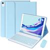 QIYIBOCASE Keyboard Case with Mouse for iPad 10.2inch, Case for iPad 9th/8th/7th Gen/Air3/Pro10.5 with Keyboard and Mouse, Slim Candy Detachable Magnetic Keyboard with Pencil Holder (Sky Blue) view 1