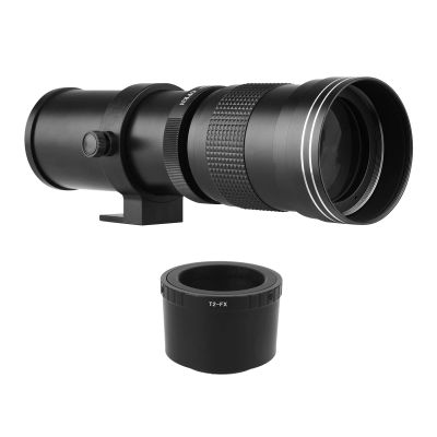 Andoer Camera MF Supertelezoom Lens F/8.3-16 420-800 mm T2 Mount with FX Mount Adapter Ring 1/4 Thread for Fujifilm X-Pro2 X-E2 X-E3 X-A5 X-M1 X-T1 X-T2 XT2 3 X-T. 10 X-T20 X-T30 X-H1 X-Mount Cameras