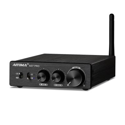 AIYIMA A07 Pro TPA3255 Stereo Amplifier Bluetooth 5.2 300Wx2 HiFi Class D Amp 2.0/2.1 Channel Audio Power Amp for Home Audio Speaker with Bass Treble knobs& 3.5mm Line Output,Supports 24-48V