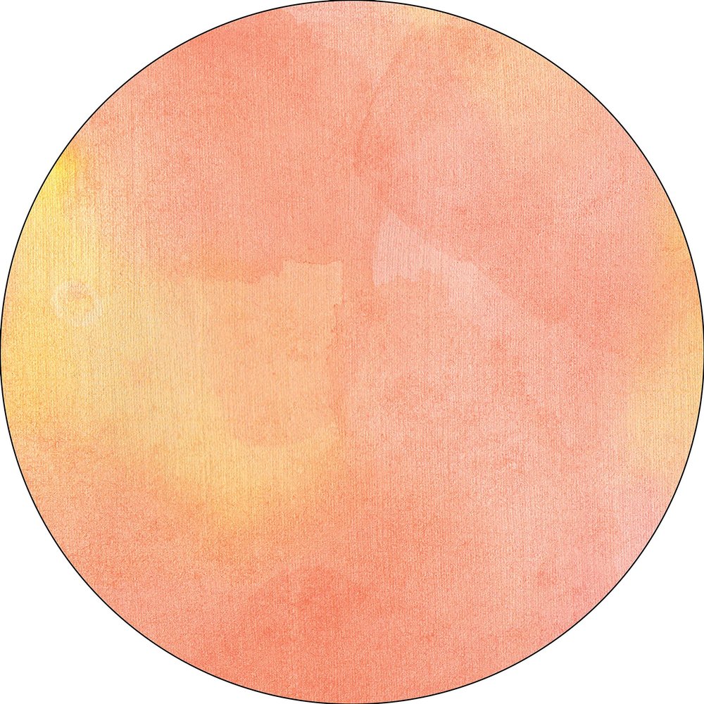 Bonateks, Round Digital Printed Mouse Mat Non Slip Backing for Office and Home Use Diameter 22cm
