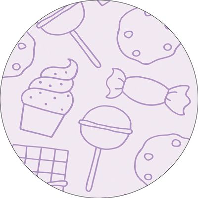Bonateks, Round Digital Printed Mouse Mat Non Slip Backing for Office and Home Use Diameter 22cm