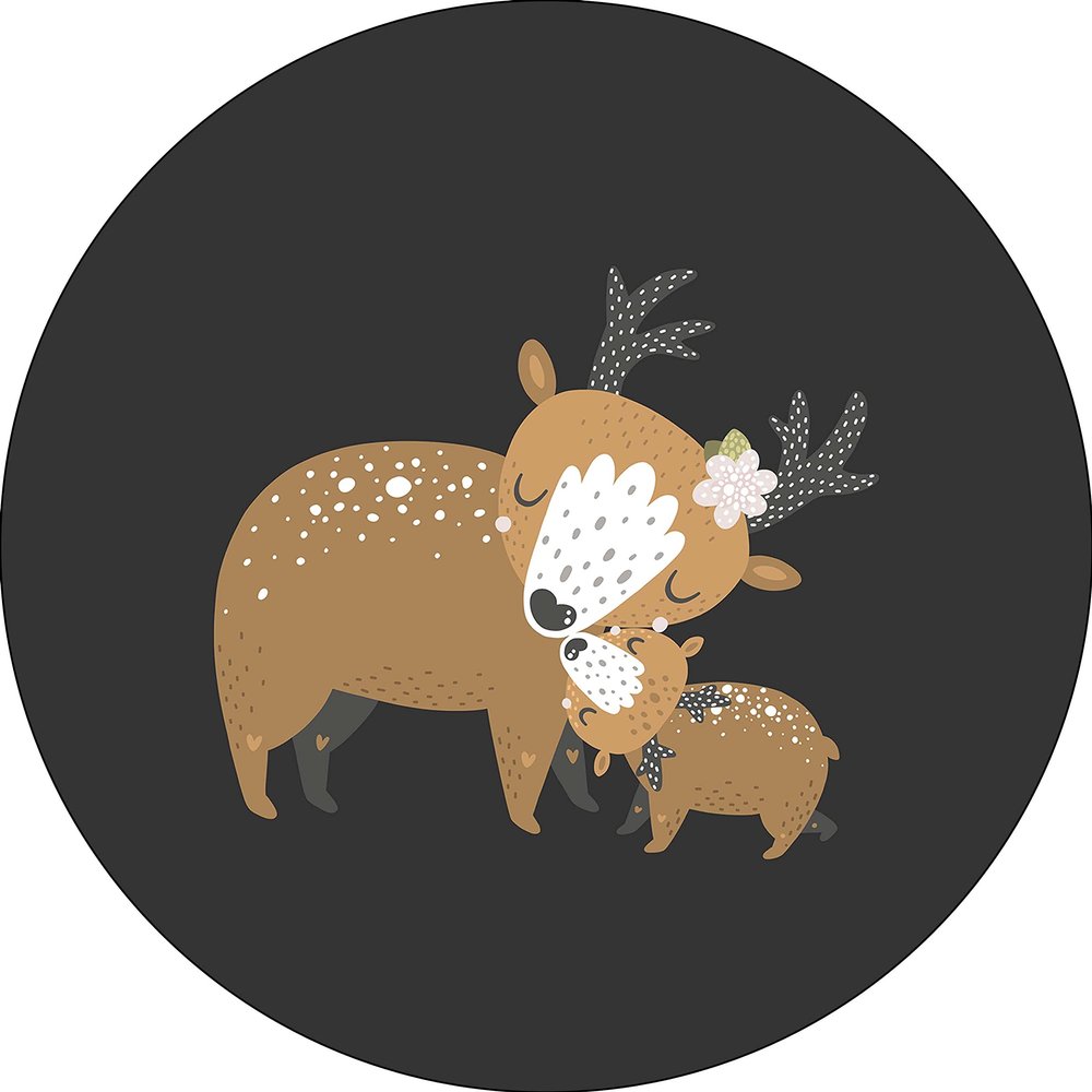 Bonateks, Round Digital Printed Mouse Mat Non Slip Backing for Office and Home Use Diameter 22cm