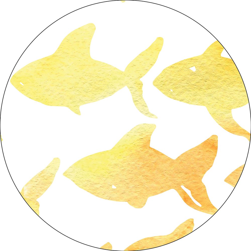Bonateks, Round Digital Printed Mouse Mat Non Slip Backing for Office and Home Use Diameter 22cm