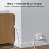 TROND Ultra Flat Plug Power Strip - Extension Cord 10FT with 3 USB Chargers, Power Strip with Long Cord, 3 Widely Outlets Charging Station, Wall Mount for Home Dorm Room Essentials view 3