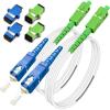 (2m - 2Pack) SM SC/UPC to SC/APC Fiber Optic Patch Cable, Armored Singlemode Fiber Optic Cable, Fiber Optic Jumper Optical Patch Cord - SIMPLEX - 9/125um - OS1/OS2 Compatible, LSZH White view 1