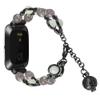EXENXA Watch Band Compatible with Fitbit Versa 4, Fashion Women Girl Stainless Steel + Pearl Replacement Strap Adjustable Metal Wrist Band Compatible with Fitbit Versa 4 - Black view 2