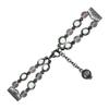 EXENXA Watch Band Compatible with Fitbit Versa 4, Fashion Women Girl Stainless Steel + Pearl Replacement Strap Adjustable Metal Wrist Band Compatible with Fitbit Versa 4 - Black view 3