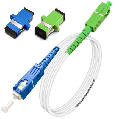 15ft (5 Meters) SM SC/UPC to SC/APC Fiber Optic Patch Cable, Armored Single Mode Patch Cable, Fiber Optic Jumper Optical Patch Cord - SIMPLEX - 9/125um - OS1/OS2 Compatible, LSZH White