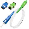 15ft (5 Meters) SM SC/UPC to SC/APC Fiber Optic Patch Cable, Armored Single Mode Patch Cable, Fiber Optic Jumper Optical Patch Cord - SIMPLEX - 9/125um - OS1/OS2 Compatible, LSZH White view 1