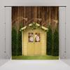 10x10ft Christmas Wood Backdrops Christmas Barn Door Photography Background Christmas Tree Star Brown Wooden Wall Background for Family Party Wall Decoration Photo Studio Props view 2