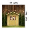 10x10ft Christmas Wood Backdrops Christmas Barn Door Photography Background Christmas Tree Star Brown Wooden Wall Background for Family Party Wall Decoration Photo Studio Props view 4