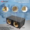Bbox Dual Vented 12 Inch Subwoofer Box - Pro Audio Tuned Dual Car Subwoofer Boxes & Enclosures - Premium Subwoofer Box Improves Audio Quality, Sound & Bass - Spring Loaded Speaker Terminals view 4