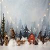 10x6.5ft Outdoor Forest Christmas Background Wildlife Park Snow Scenery Lantern Backdrop for Kids Newborn Photo Booth Props Baby Shower backdrops view 3