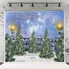 10x6.5ft Christmas Tree Background Christmas Snow Photography Background Fairyland Starry Sky Background for Newborn Baby Shower Family Xmas Holiday Party Decorations Background view 1