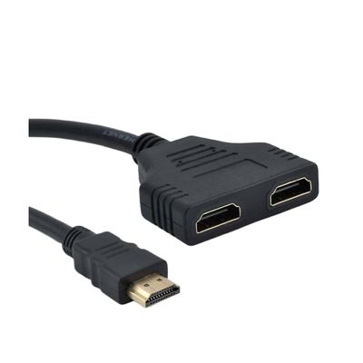 Otobaijeni Links HDMI-Compatible Splitter 1 in 2 Out, 4K Cable for Dual Monitors Duplicate/Mirror Only, 1x2 HDMI Splitter 1 to 2 Amplifier for Full HD 1080P 3D with 0.3m 30cm 1ft Cable